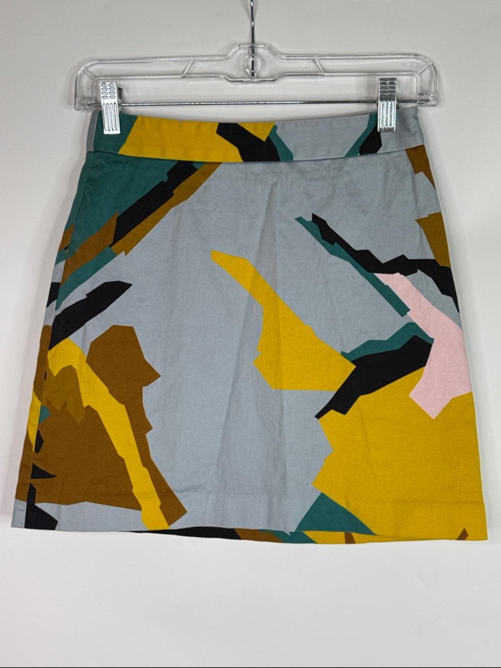 Milly Blue Yellow Abstract Short Skirt Size 0